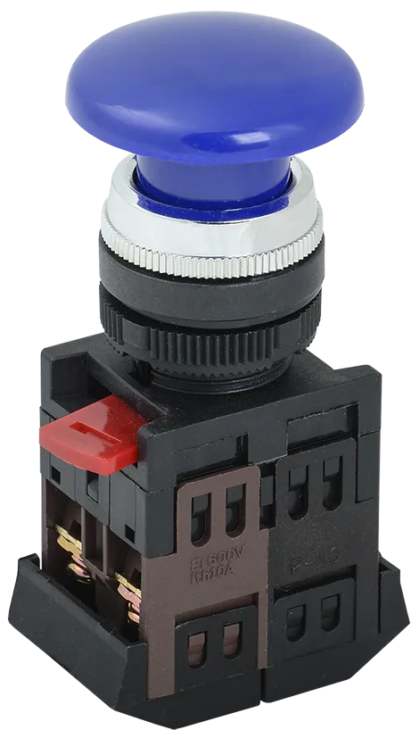 Кнопка управления AEА-22 "Грибок" d=22мм 1з+1р синяя IEK