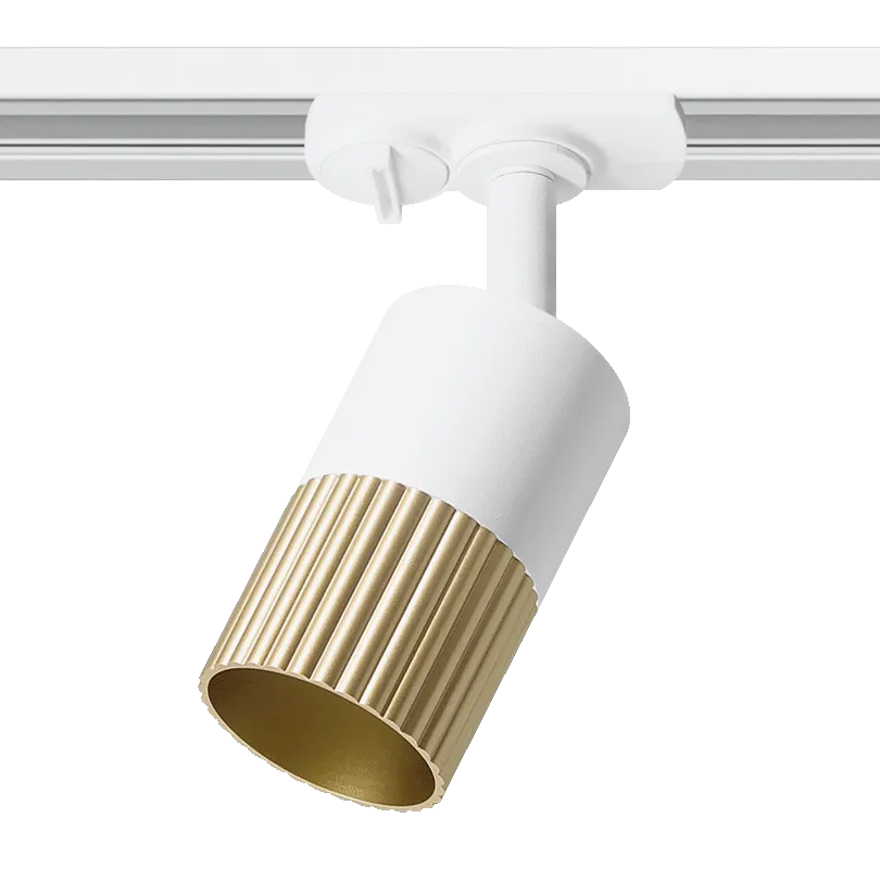 Трековый светильник WOLTA WTL-GU10/18WG-1 DUO под лампу GU10 Белый/золото D55x160 WTL-GU10/18WG-1