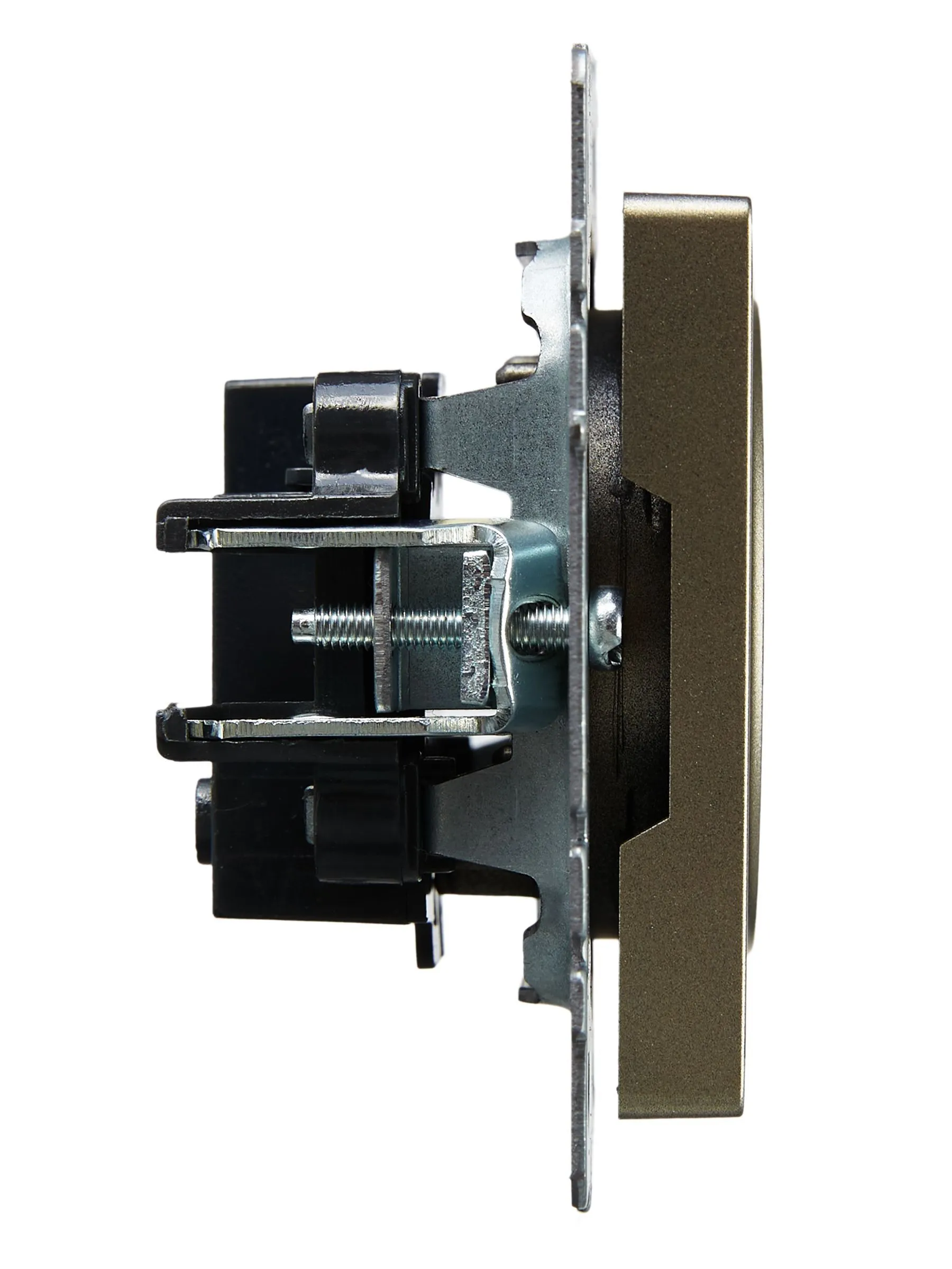 BRITE Розетка 1-местная без заземления без защитных шторок 10А РС10-1-0-БрШ шампань IEK - Фото 5