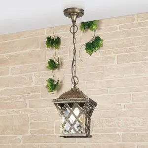 Светильник уличный подвесной IP44 Cassiopeya H черное золото Elektrostandard a025297