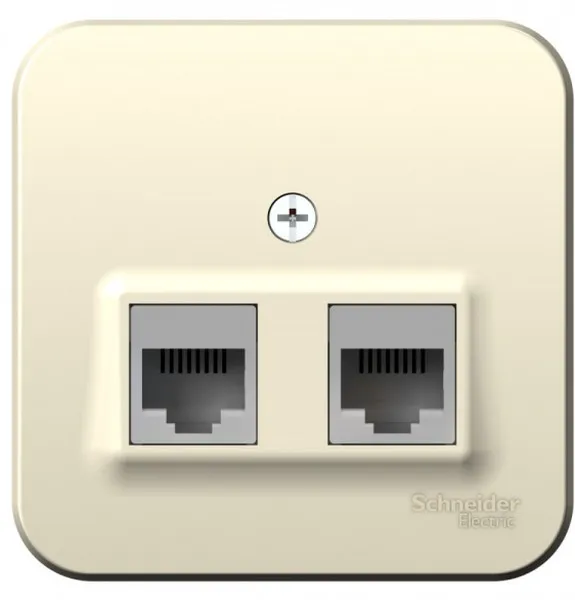 Розетка компьютерная 2-м ОП Blanca RJ45 кат.5E с изолир. пластиной молочн. SE BLNIA045452 - Фото 3