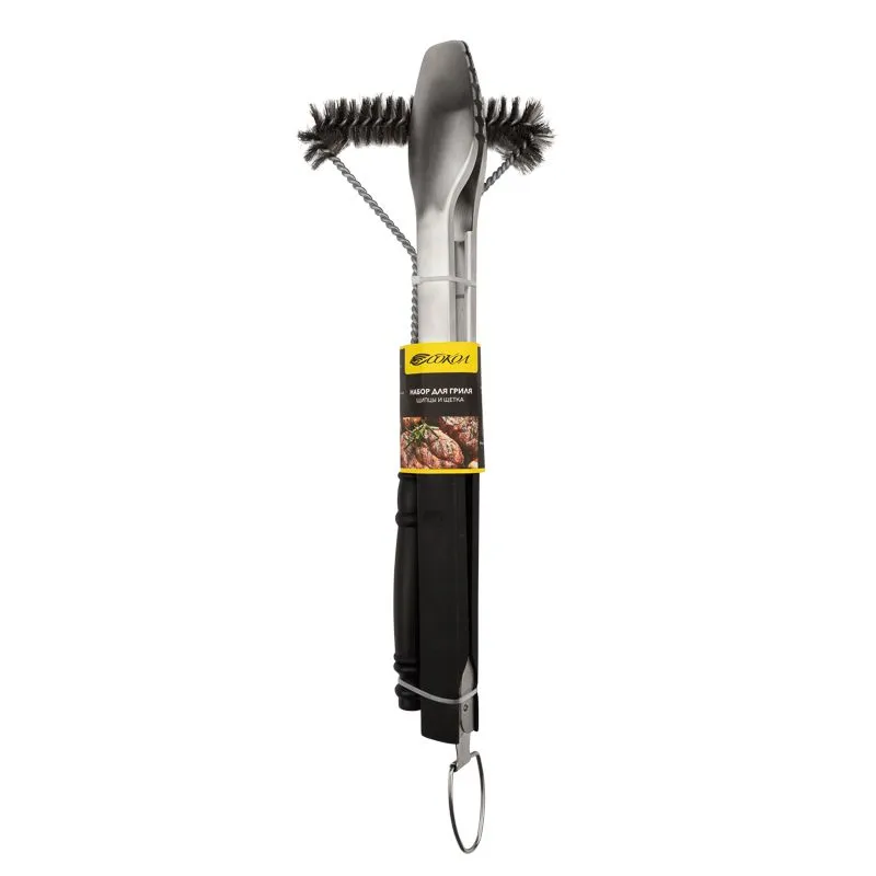 Набор щипцы и щетка для гриля Комфорт, термопластичная рукоятка СОКОЛ - Фото 3