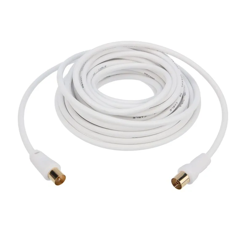 Шнур ТВ гнездо - ТВ штекер, 5м, белый REXANT - Фото 4