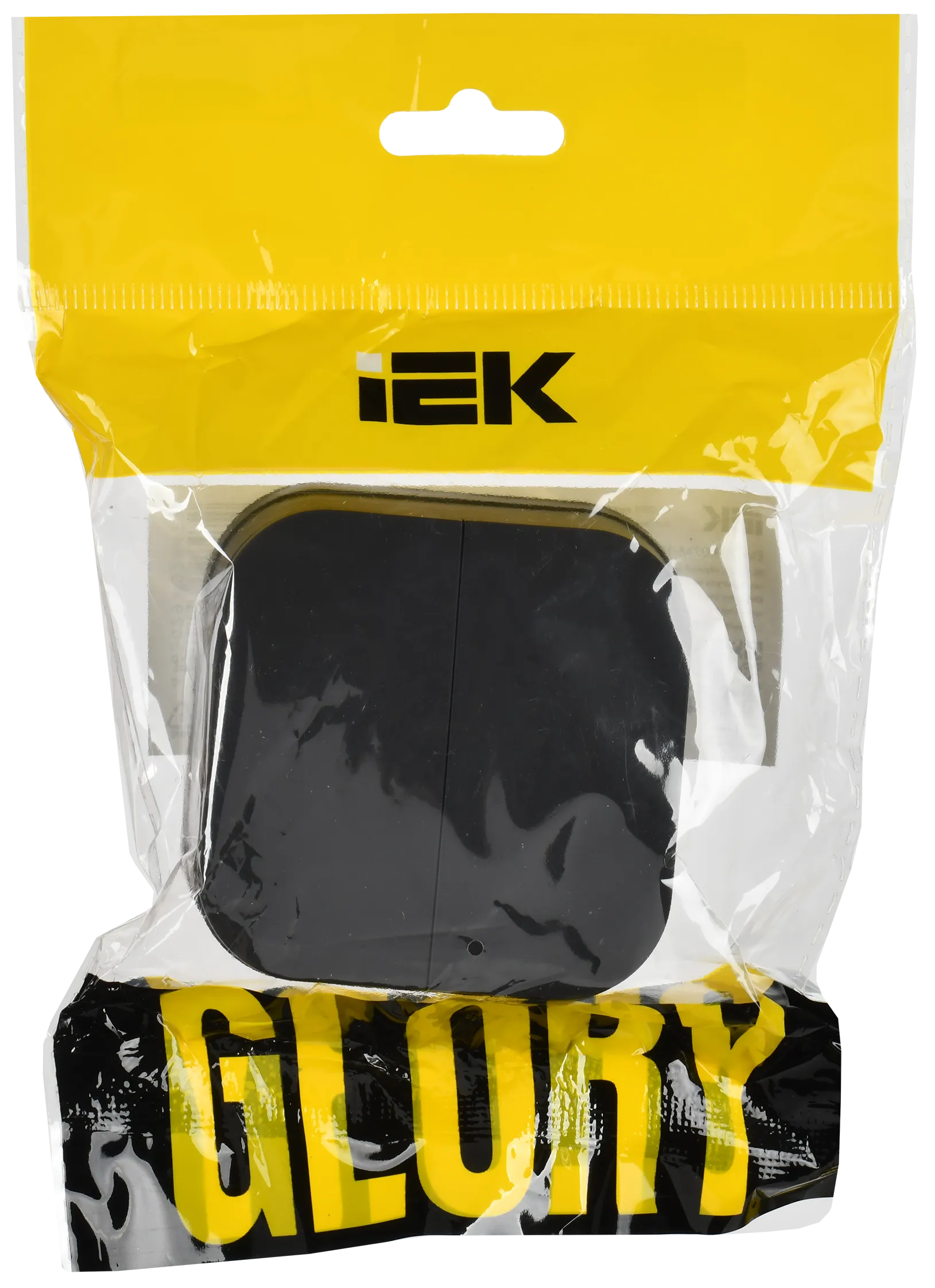 GLORY Выключатель 2-клавишный для открытой установки 10А ВС20-2-0-ХЧм черный матовый IEK - Фото 2