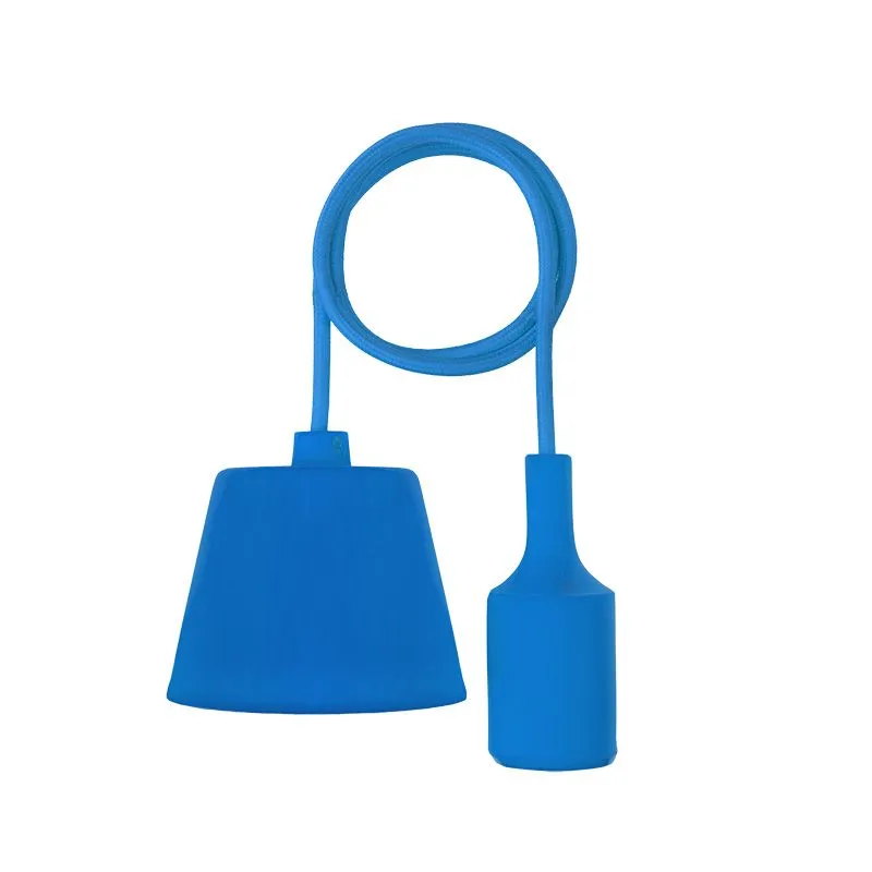 Патрон E27 силиконовый со шнуром 1м синий REXANT - Фото 4