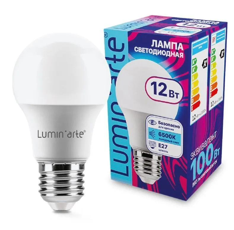 Светодиодная лампа Luminarte LSTD-A60-12W6KE27 12Вт 6500K E27
