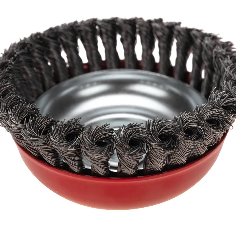 Щетка чашечная для УШМ, крученая стальная проволока, 150мм, М14 KRANZ - Фото 5