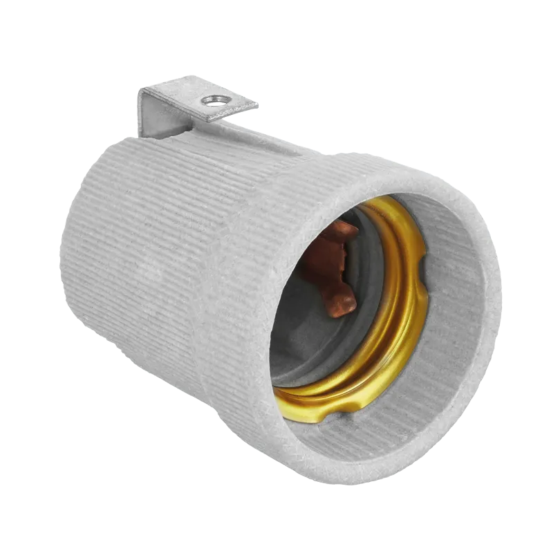 Патрон WOLTA WLH-002 E27 с держателем, керамический, белый WLH-002