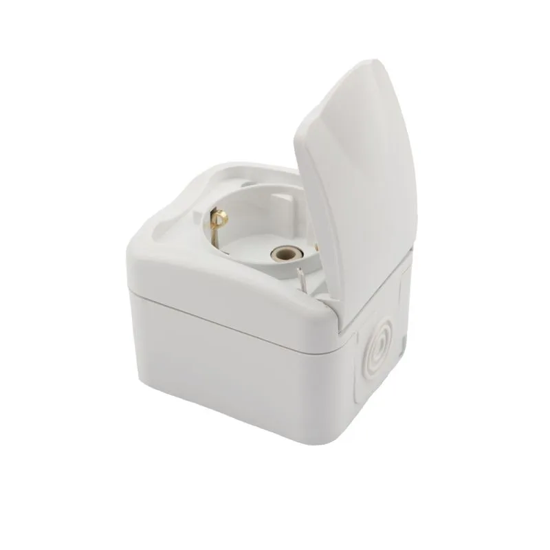 Розетка одноместная Mini OG IP54 с/з, о/у, белая KRANZ - Фото 4