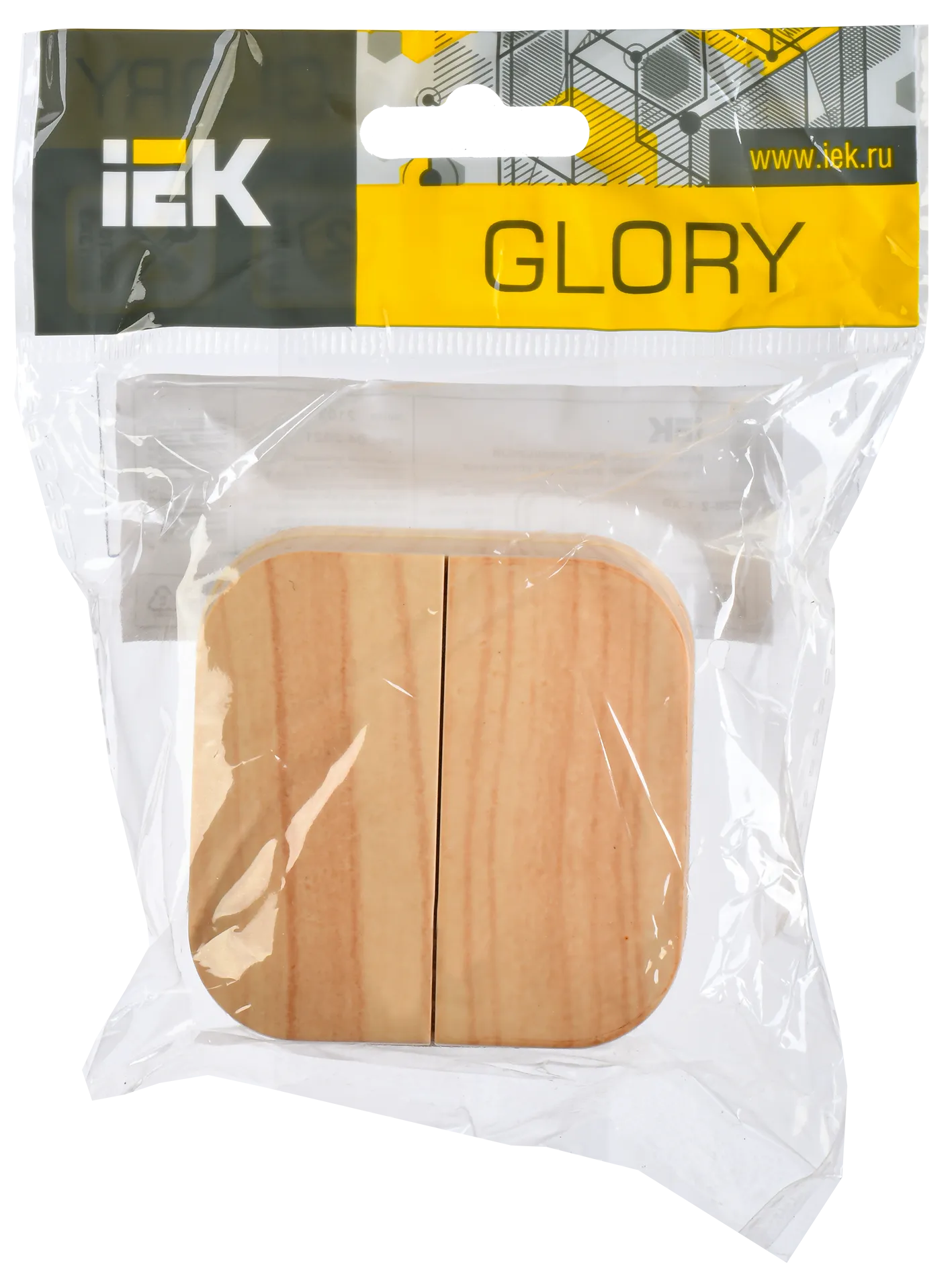 GLORY Выключатель 2-клавишный для открытой установки 10А ВС20-2-0-ХС сосна IEK - Фото 2