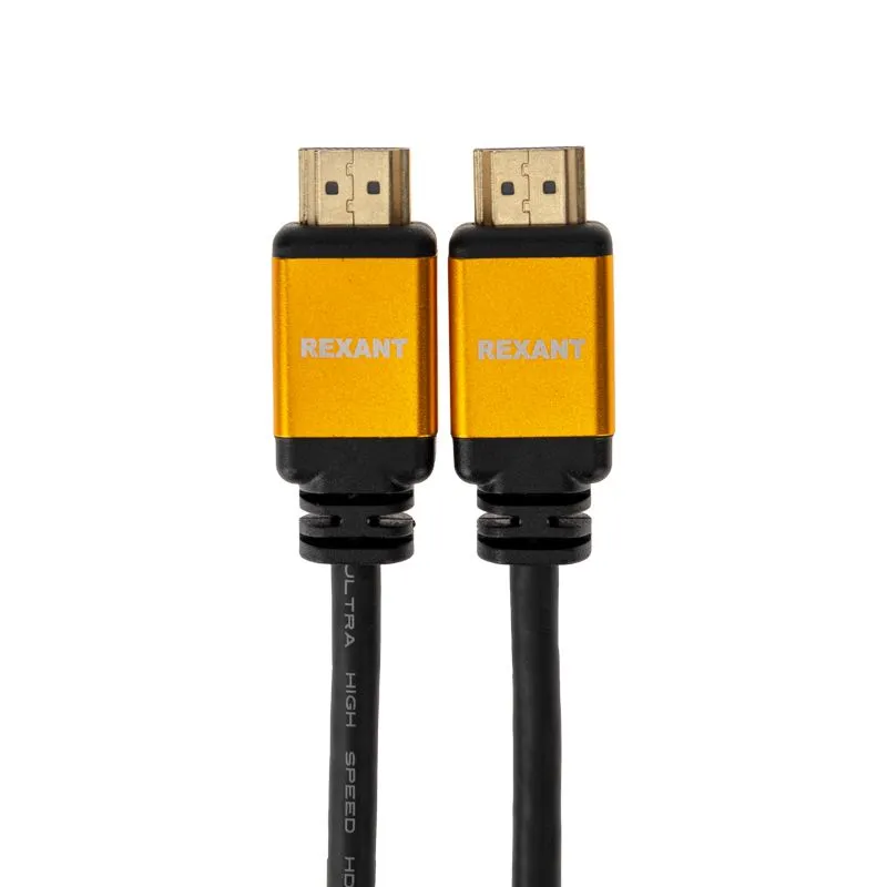 Кабель HDMI - HDMI 2.1, длина 2м, Gold REXANT - Фото 2