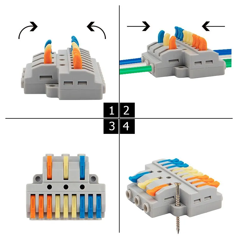 Клемма СМК 3х3 проходная разветвительная 3 полюса, с монтажной площадкой (1 ввод, 3 вывода на полюс) (50 шт./уп.) REXANT - Фото 5