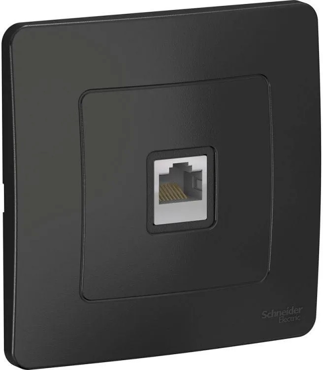 Розетка компьютерная 1-м СП Blanca RJ45 кат.5E антрацит SE BLNIS045006