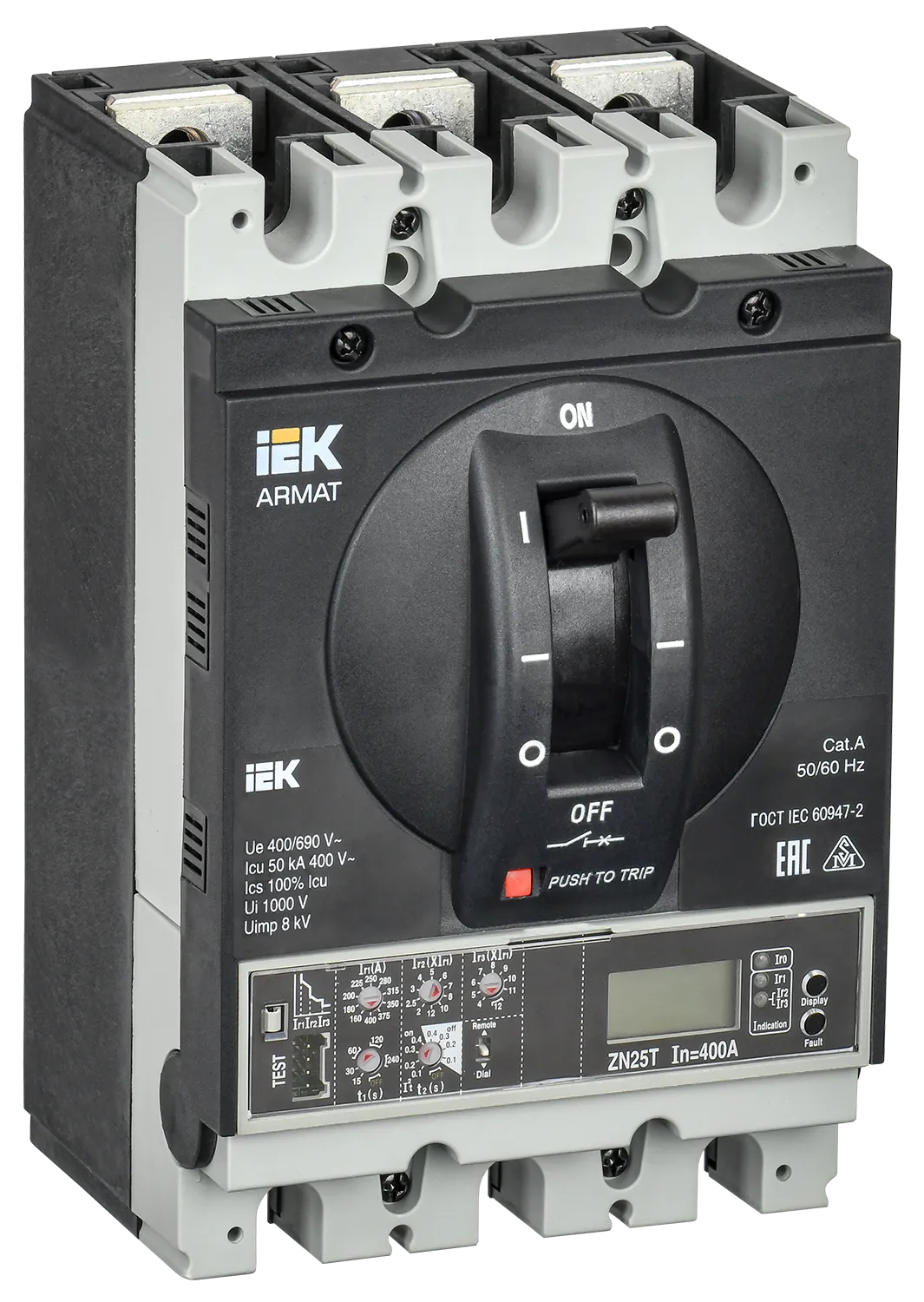 ARMAT Автоматический выключатель в литом корпусе 3P типоразмер G 50кА 250А расцепитель электронный продвинутый IEK