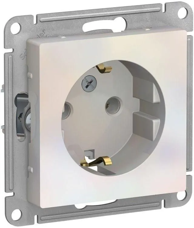Розетка 1-м СП AtlasDesign 16А IP20 с заземл. механизм жемчуж. SE ATN000443