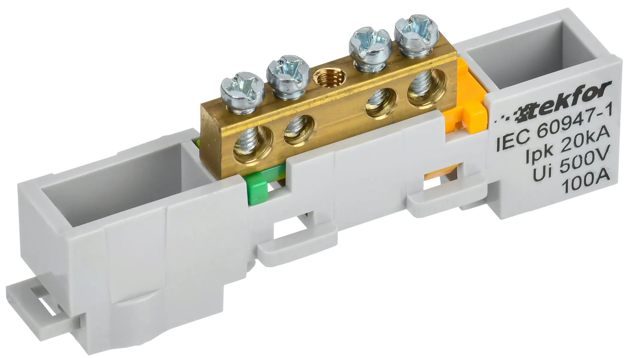 TEKFOR Шина PE "земля" неизолированная на универсальном держателе 6х9-4-Ж IEK TF-NN10-04-DL-K05