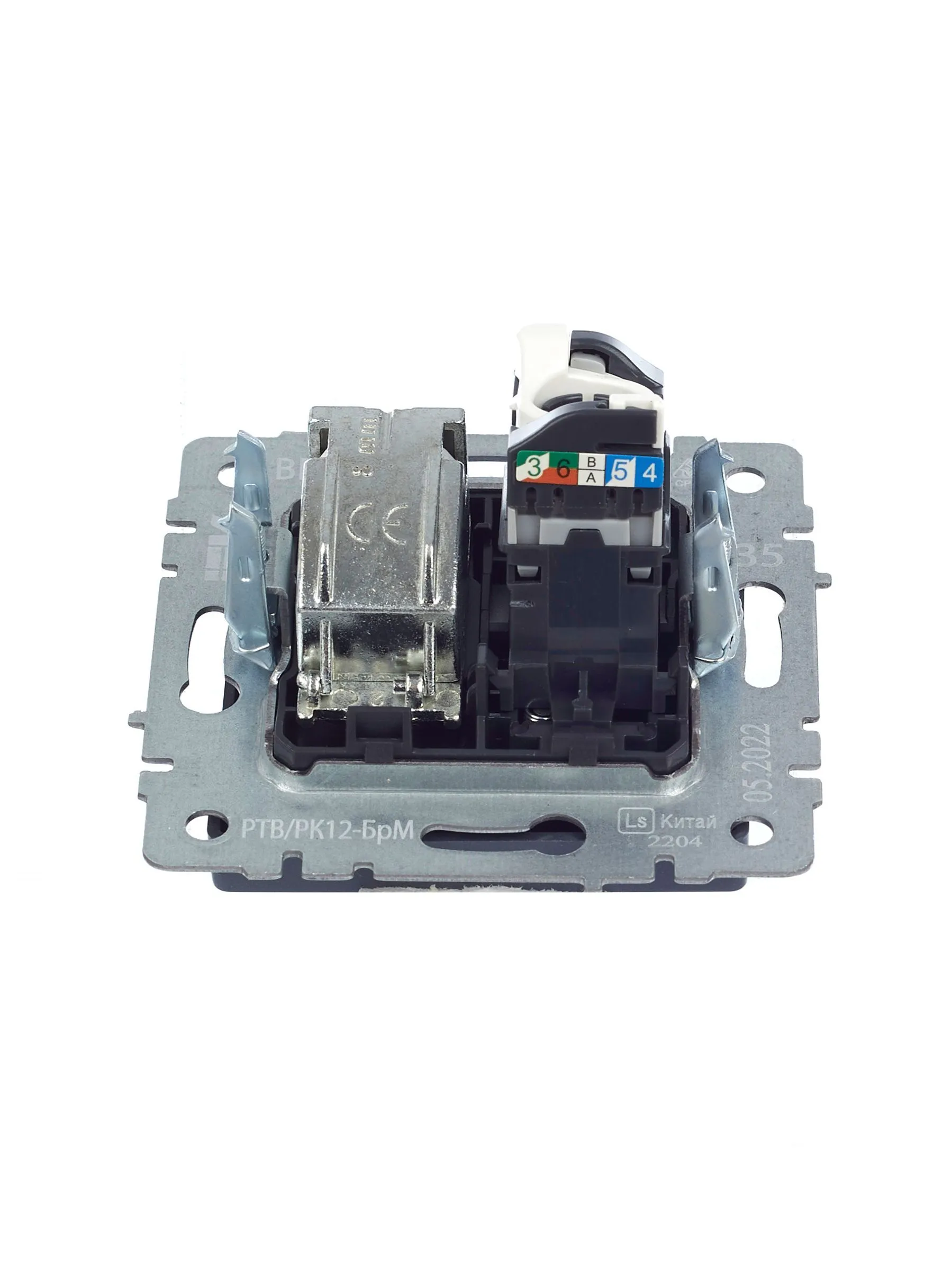 BRITE Розетка двойная TV+RJ45 кат.5E РТВ/РК12-БрМ маренго IEK - Фото 8