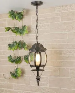 Уличный подвесной светильник IP33 GL 1001H черное золото Elektrostandard a034298