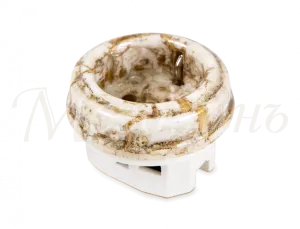 Розетка ретро фарфоровая , двухполюсная, с заземляющим контактом  ((D70x20,16А, 250В, IP20, без подъ GE70301-19k