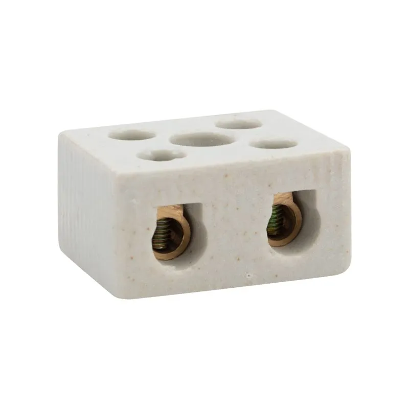 Клемма керамическая винтовая КВ 16 мм² 2 пары контактов с крепежным отверстием (50 шт./уп.) REXANT