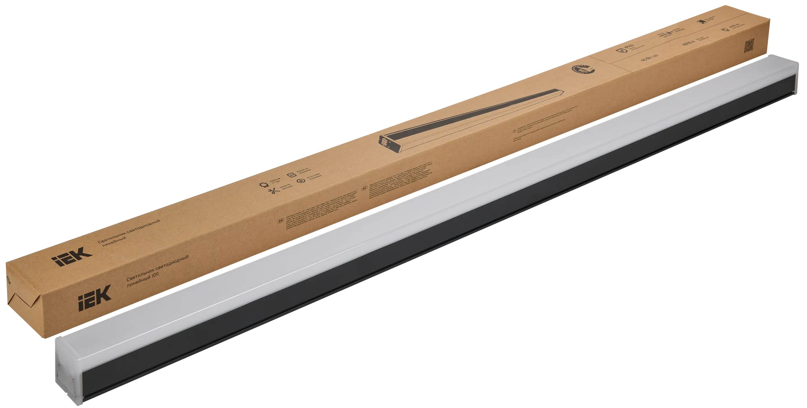 LIGHTING Светильник светодиодный линейный 1011 40Вт 4000К 1200х54х58мм черный IEK - Фото 3