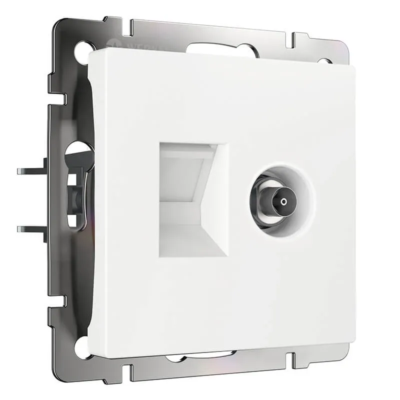 Розетка ТВ+Ethernet RJ-45 6 cat.(белый) Werkel