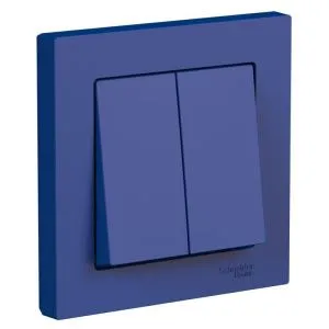 Выключатель 2-кл. AtlasDesign (сх.5) 10AX в сборе аквамарин SE ATN001152