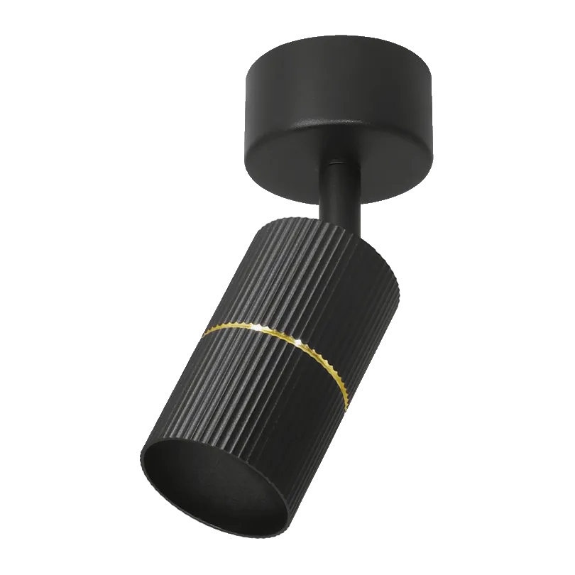 Накладной светильник WOLTA WSL-GU10/18BG-2 NIMB под лампу GU10 Чёрный/золото D55x100 WSL-GU10/18BG-2