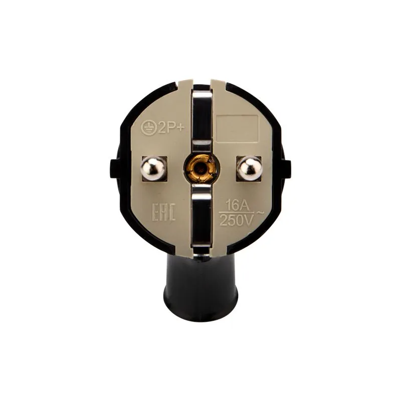 Вилка Евро угловая с з/к 16А с кольцом черная REXANT - Фото 2