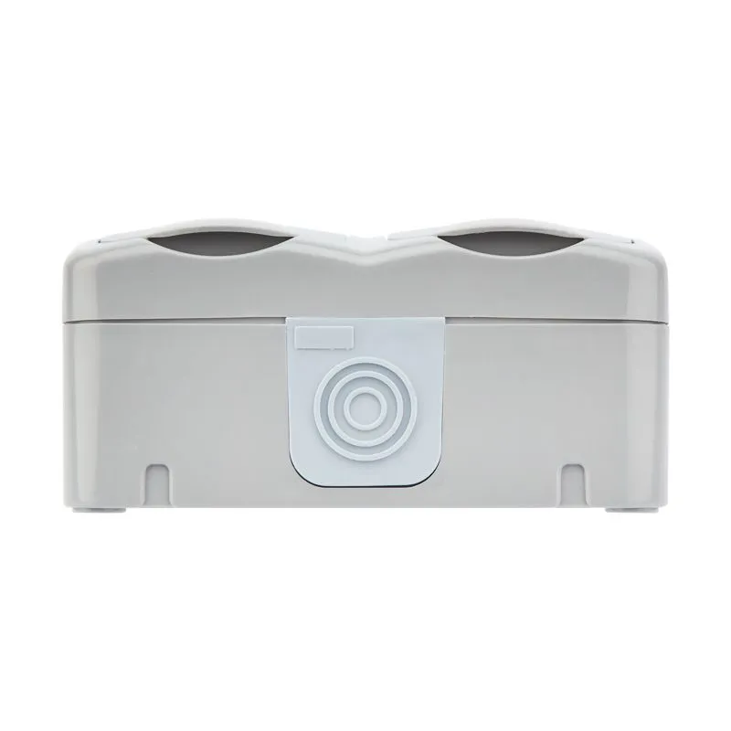 Блок горизонтальный 2 розетки Mini OG IP54 с/з, о/у, серый KRANZ - Фото 5