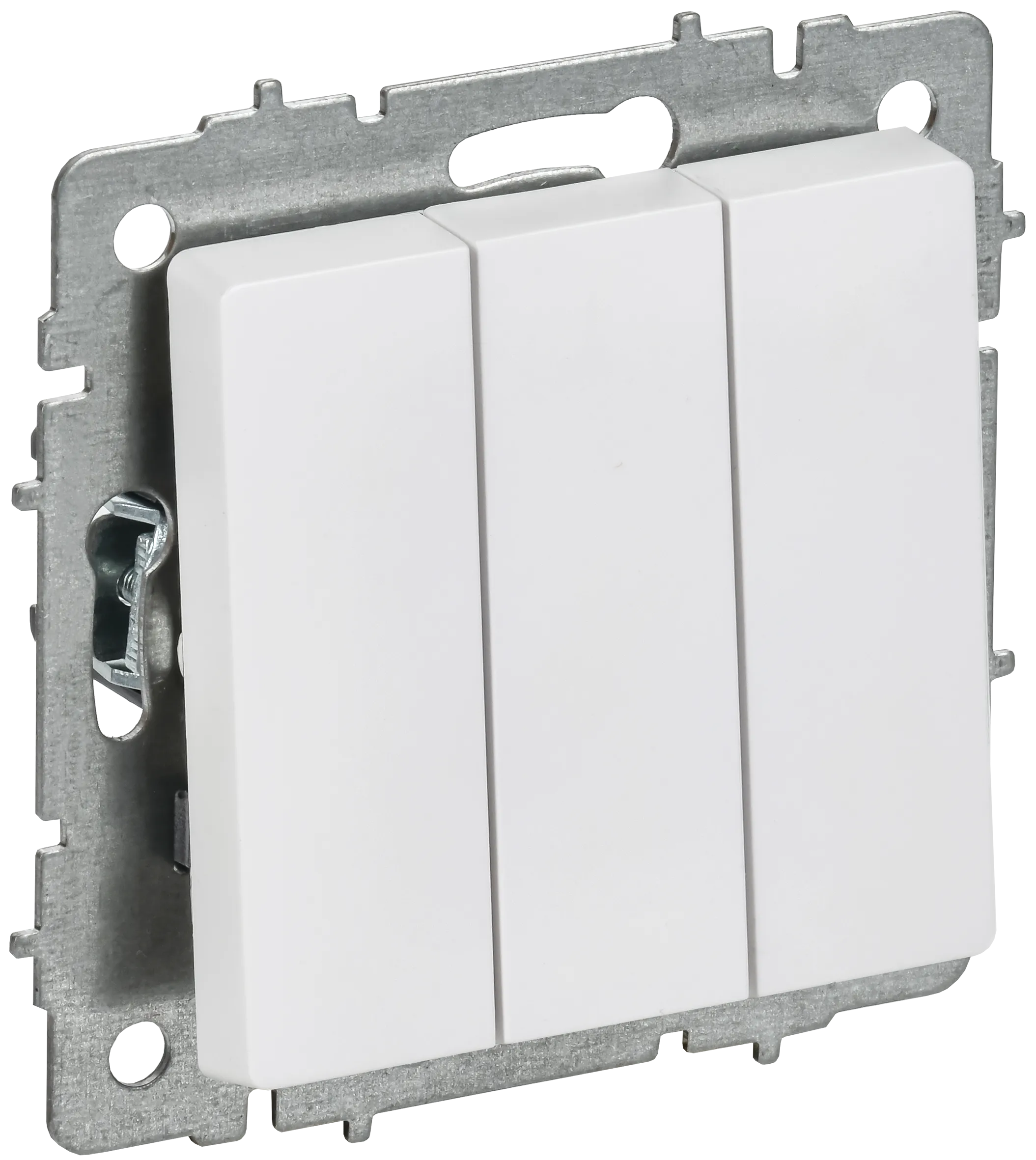 BRITE Выключатель 3-клавишный 10А ВС10-3-0-БрАБ арктический белый IEK