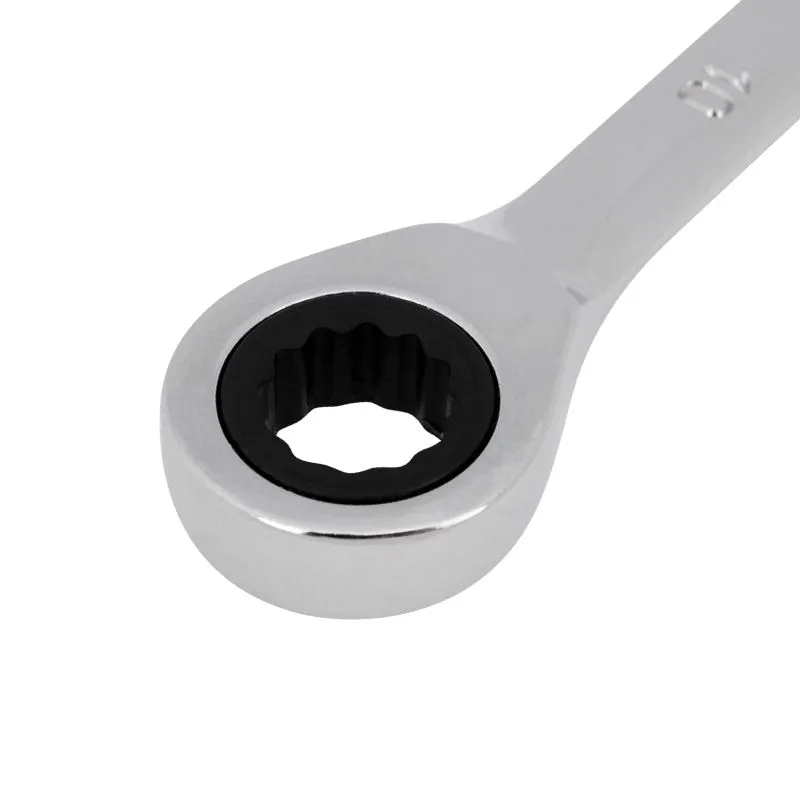 Ключ комбинированный трещоточный 10мм, CrV, зеркальный хром REXANT - Фото 2