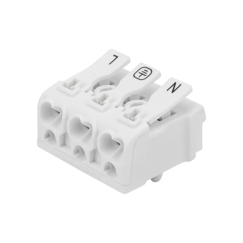 Клемма пружинная соединительная КСП 3-полюсная с монтажными ножками (100 шт./уп.) REXANT 