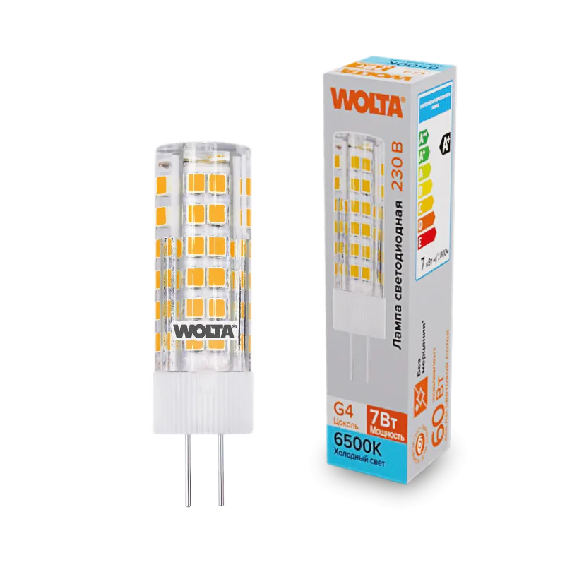 Светодиодная лампа WOLTA WSTD-JC-220V7W6KG4-C 7Вт 6500K G4