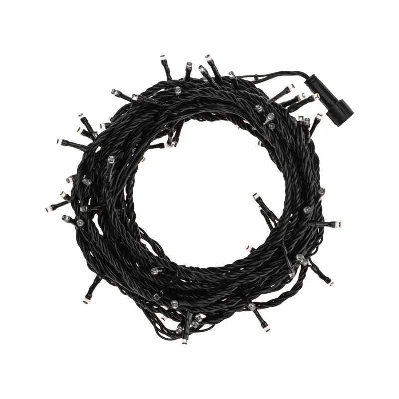 Гирлянда Нить управляемая 10м 100 LED МУЛЬТИКОЛОР (RGYB) черный ПВХ IP65 свечение с динамикой 230В нужен контроллер 217-204 NEON-NIGHT - Фото 2