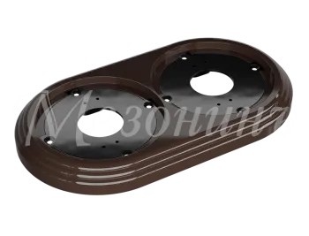 Рамка двухместная пластиковая, 163x92x14 мм, цвет - коричневый, серия УСАДЬБА, ТМ МЕЗОНИНЪ