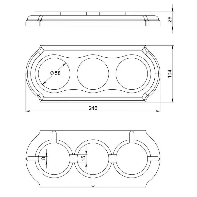 Рамка  трехместная "Элегант" , цвет - красное дерево, ТМ "МезонинЪ" GE70723-27 - Фото 3