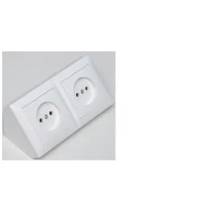 Розетка двухместная для открытой установки угловая РА16-771 11370BY