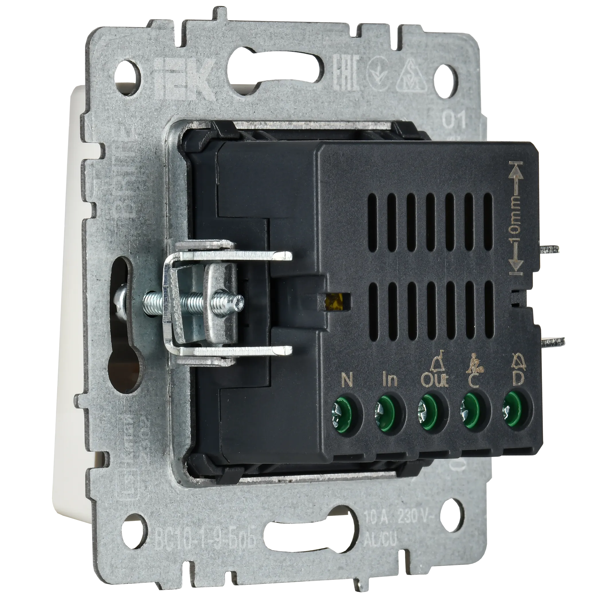 BRITE Кнопка звонка с индикацией для отелей 10А ВС10-1-9-БрБ белый IEK - Фото 4