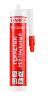 Герметик силиконовый санитарный STARFIX прозрачный 300мл
