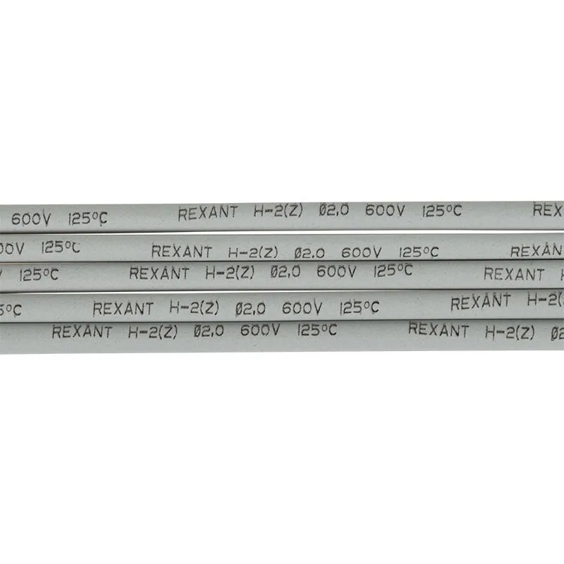 Трубка термоусаживаемая ТУТ нг 2,0/1,0мм, серая, упаковка 50 шт. по 1м REXANT - Фото 2