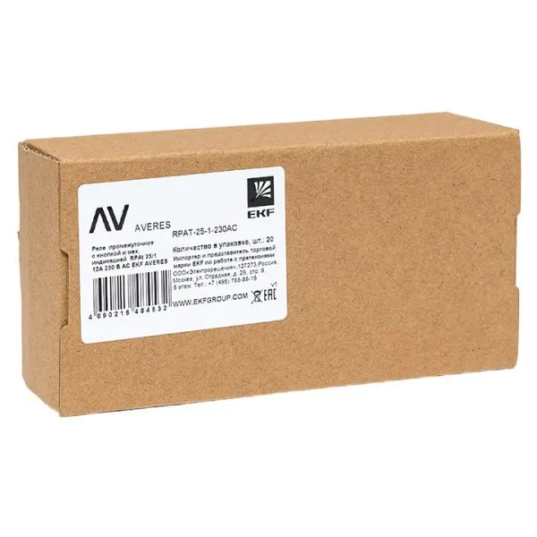 Реле промежуточное с кнопкой и мех. Индикацией RPAt 25/1 12A 230В AC EKF - Фото 7