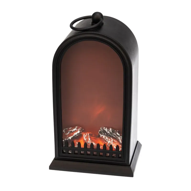 Светодиодный камин Фьюжн с эффектом живого огня 14,7x11,7x25 см, батарейки 2хС (не в комплекте) USB, черный - Фото 3