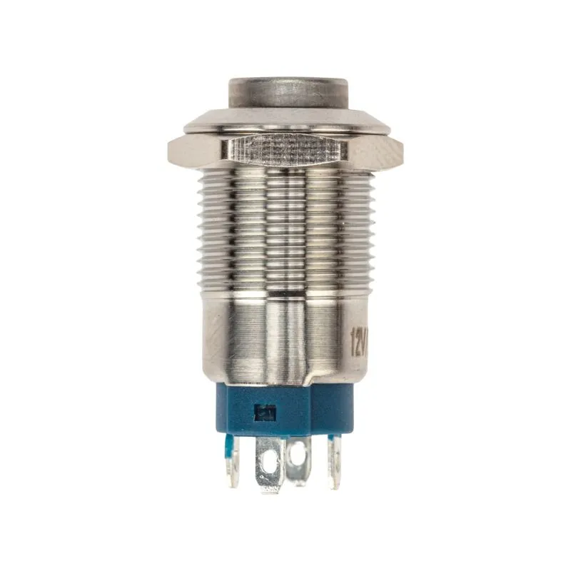 Кнопка антивандальная Ø12 12В(LED) Фикс (4с) OFF-ON синяя (A-12-C2) REXANT - Фото 3
