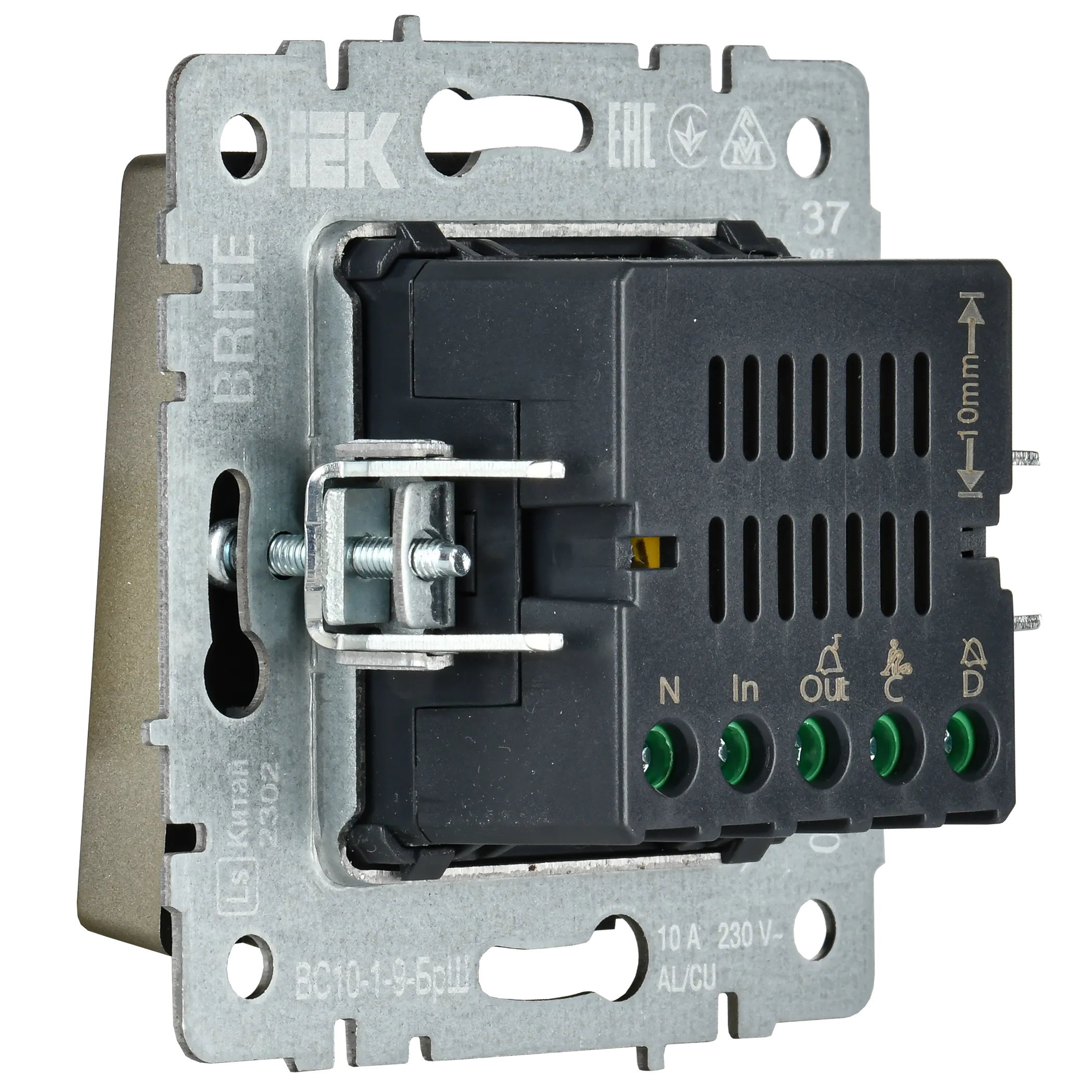 BRITE Кнопка звонка с индикацией для отелей 10А ВС10-1-9-БрШ шампань IEK - Фото 3
