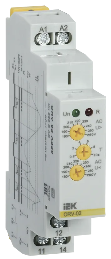 Реле контроля напряжения ORV однофазное 220В AC IEK