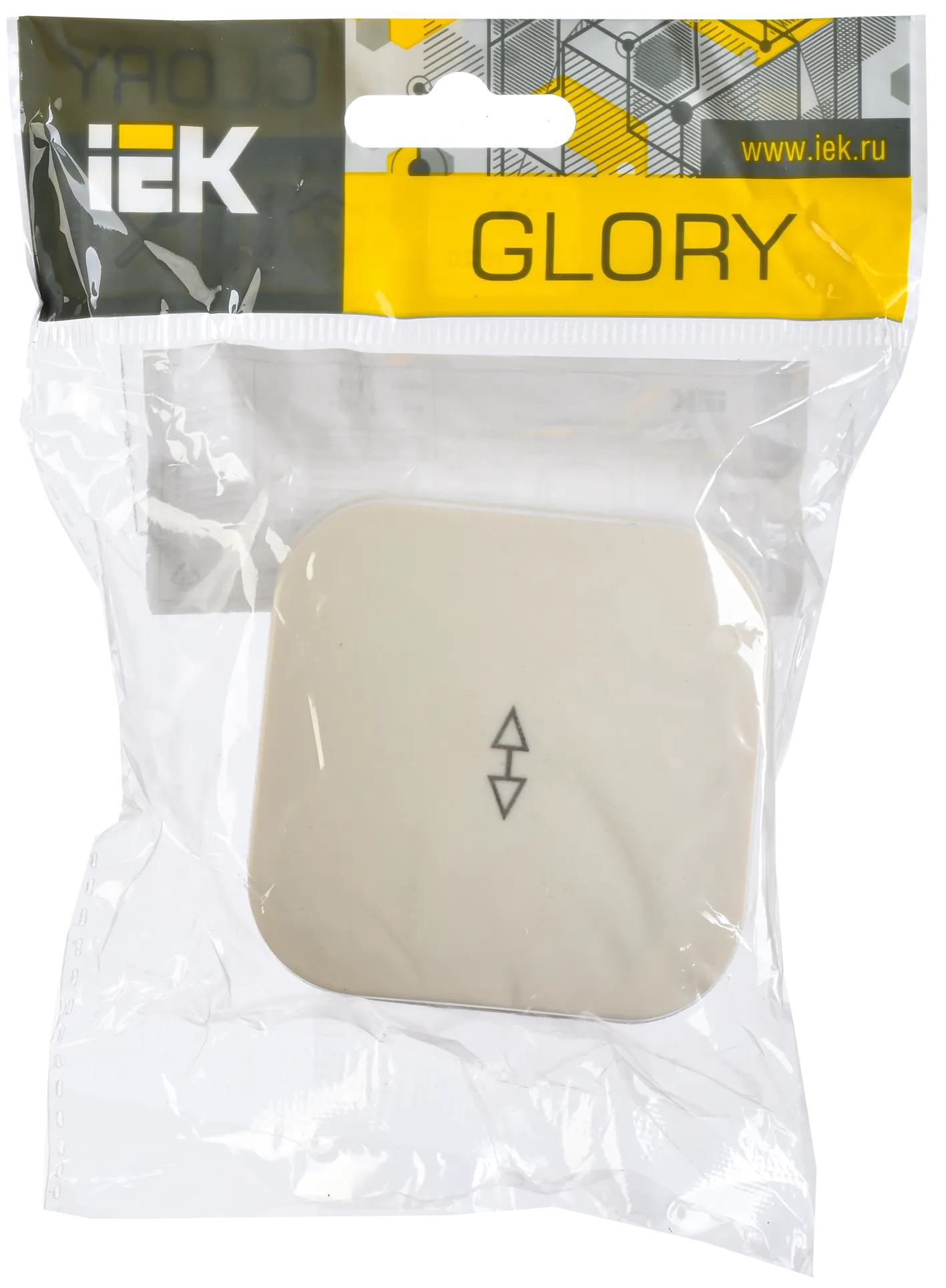 GLORY Выключатель 1-клавишный для открытой установки проходной 10А ВСп10-1-0-ХК кремовый IEK - Фото 2