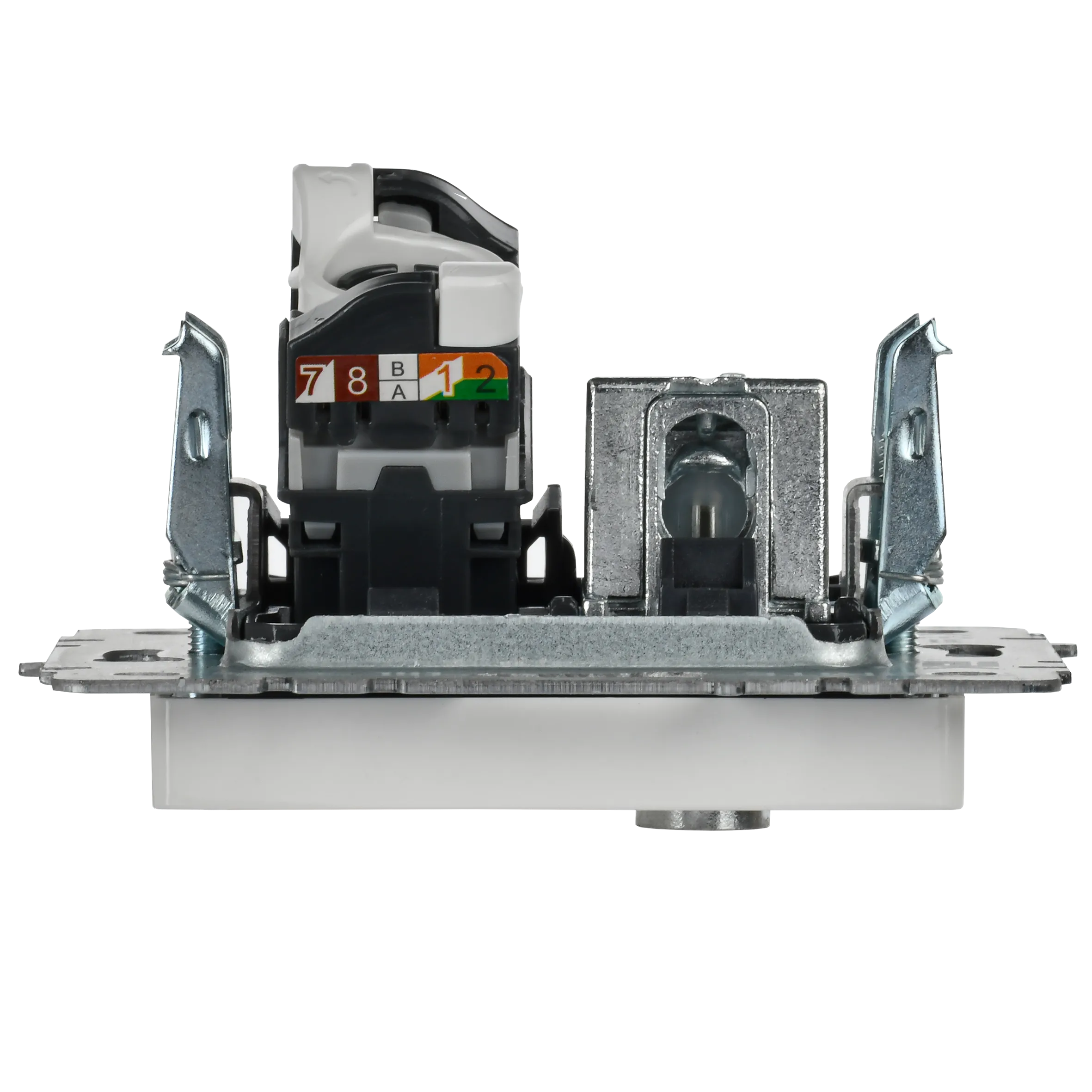 BRITE Розетка двойная TV+RJ45 кат.5E РТВ/РК12-БрБ белый IEK - Фото 5