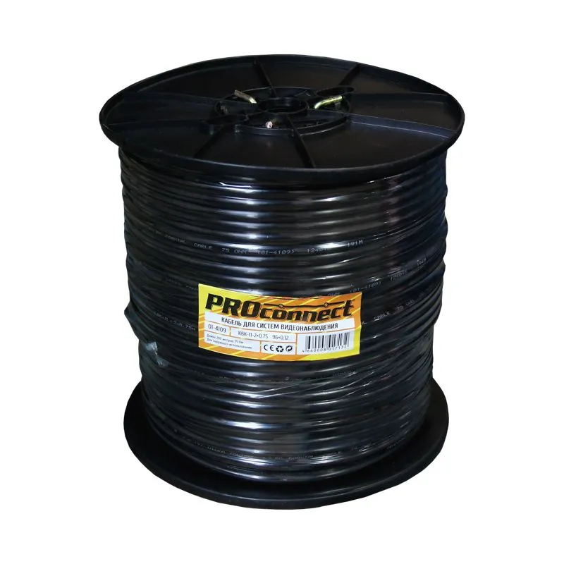 Кабель КВК-П-2 +2x0,75 мм² (Cu/CCA) (96) черный, 200 м, PROconnect - Фото 2
