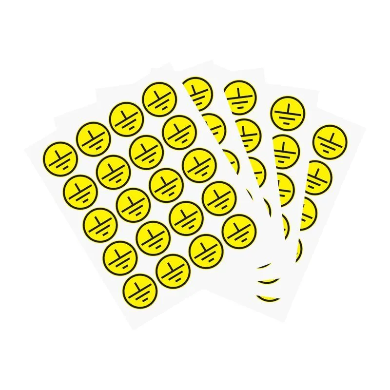 Наклейка знак электробезопасности «Заземление», диаметр 20мм (20 шт. на листе) REXANT 56-0010